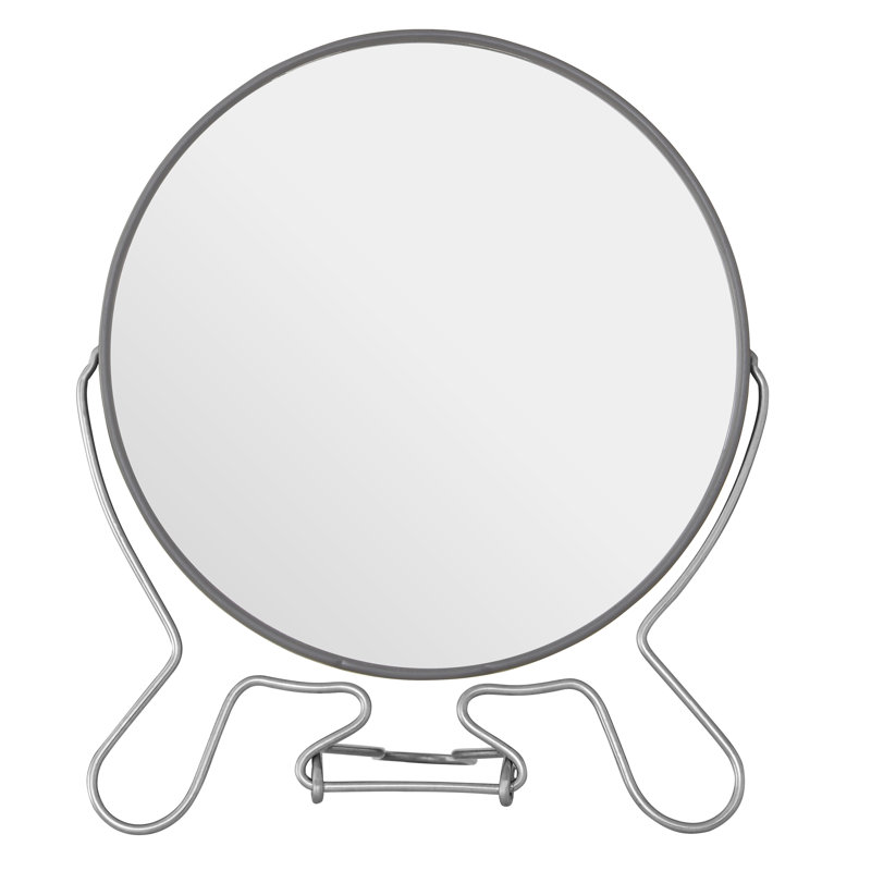 Metal Flat Mirror, Silver, 22cm H x 18cm W