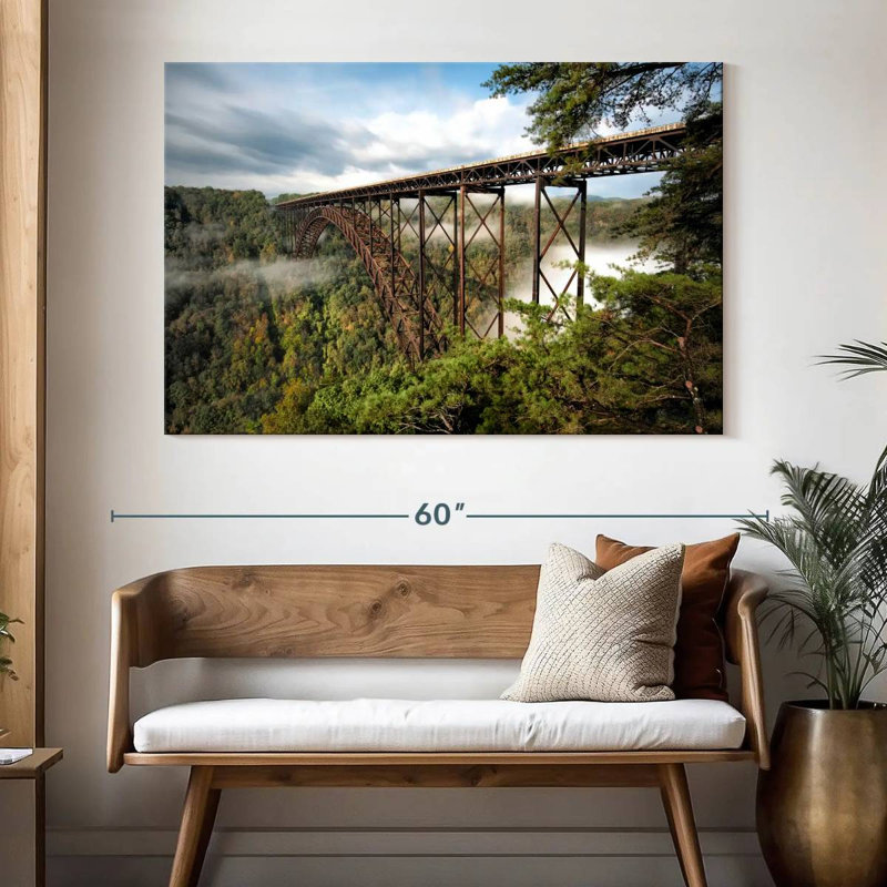 Lilie Foggy New River Gorge Bridge, H 34 po x l 51 po