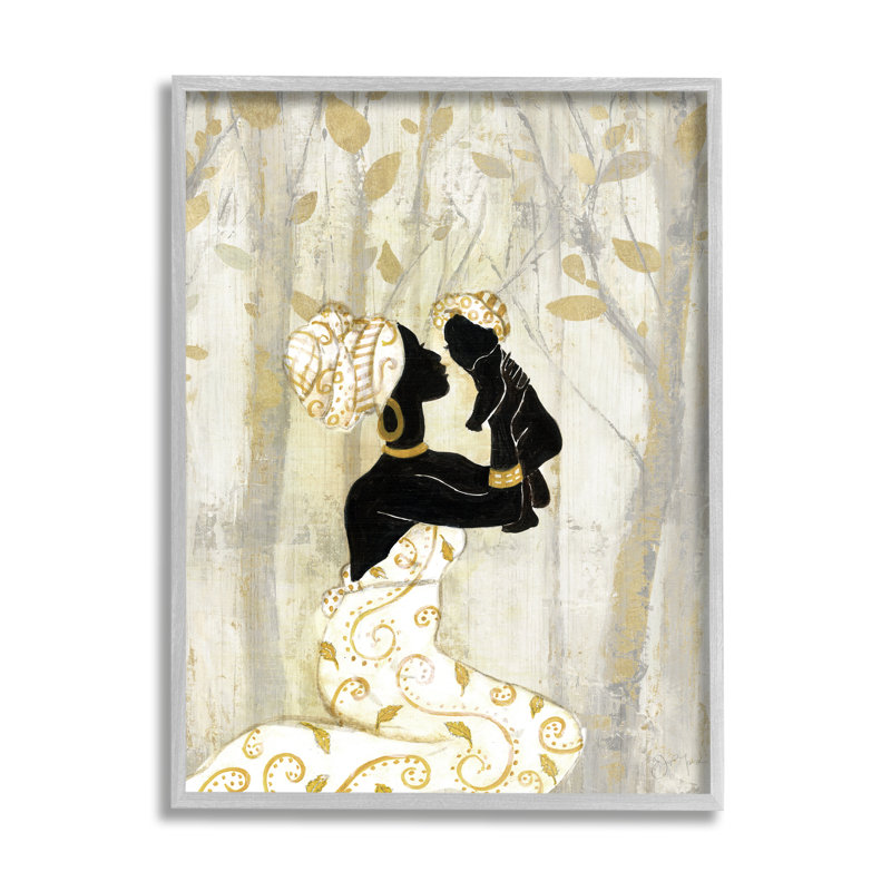 Femme tenant un bébé, arbre doux et neutre par Tava Studios - impression sur toile tendue, H 30 po x l 24 po