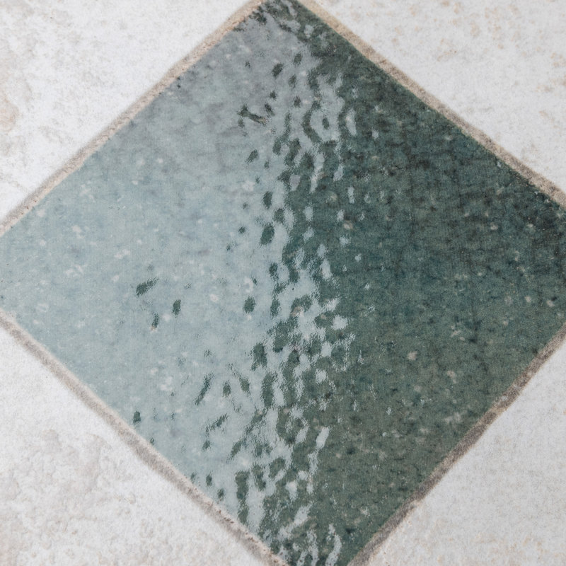 Kings Arles 13 In. X 13 In. Ceramic Floor And Wall Tile, Green/Beige