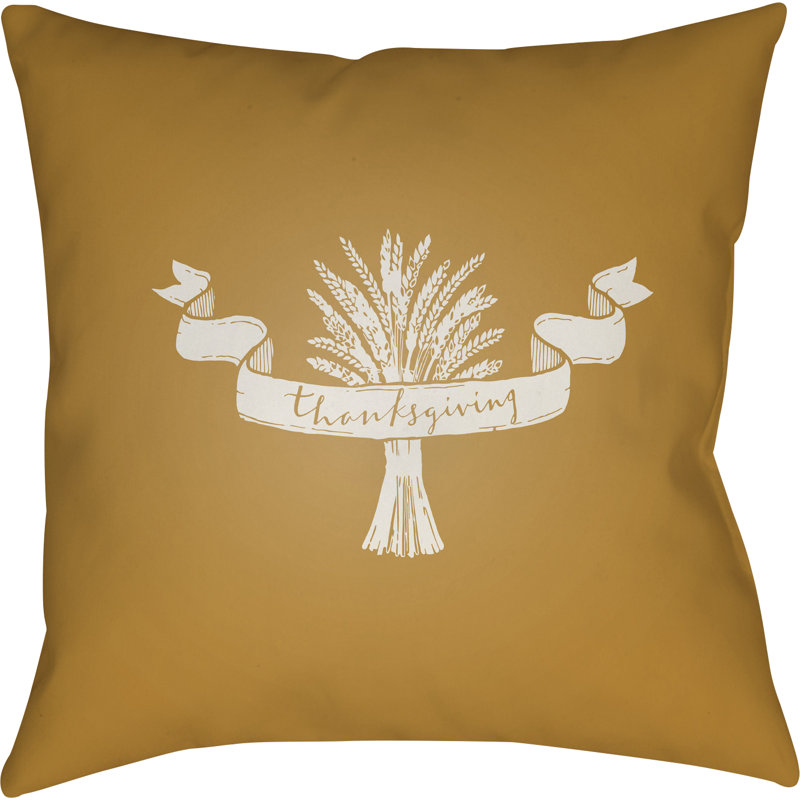 Throw Pillow, 18" H x 18" W x 4" D, Yellow/White