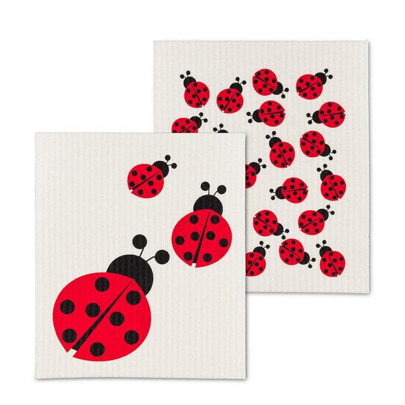 Set Of 2 Ladybugs Dishcloth