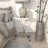 White Metal Ship Wheel Top Side End Accent Table with Oar Shaped Legs