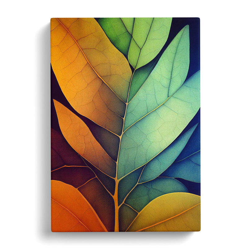 Leaves In Colour No.2 - Wrapped Canvas Print, 76cm H x 50cm W x 3cm D