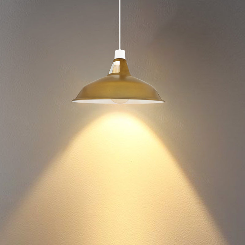 16cm H Metal Bowl Lamp Shade, Yellow Brass