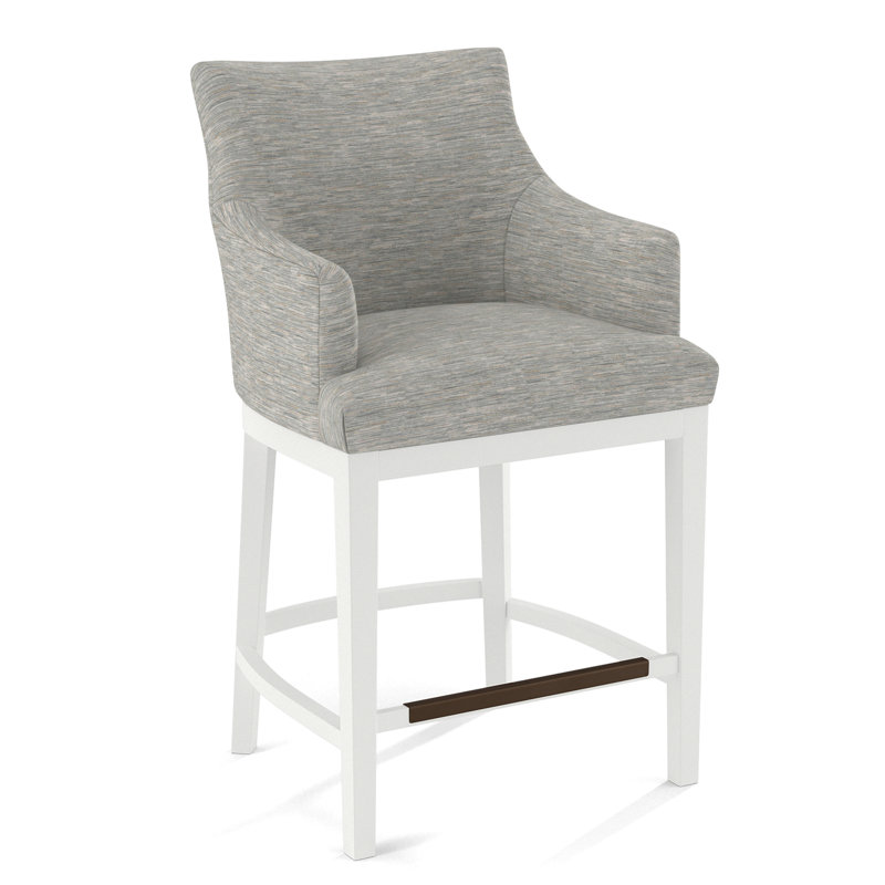Upholstered Counter Stool, White, 61555-75