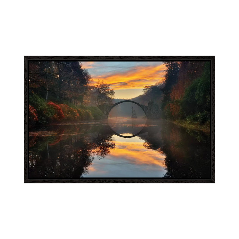 Autumn Garden... by Krzysztof Browko - Print on Canvas, Black Framed, 45.72cm H x 66.04cm W x 3.81cm D