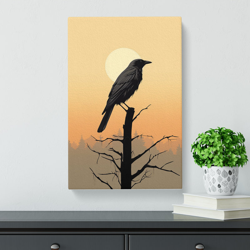 Crow Minimalism - Print, 50cm H x 35cm W x 3cm D