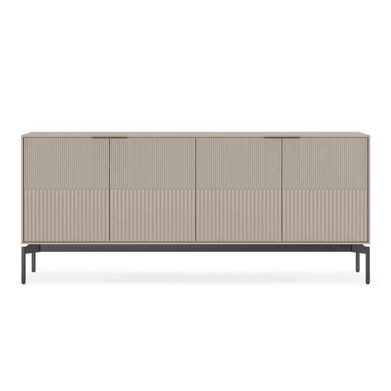 Zig 79.5'' W Credenza, Dune/Brushed Carbon