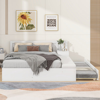 Lit plateforme en cuir Alverez