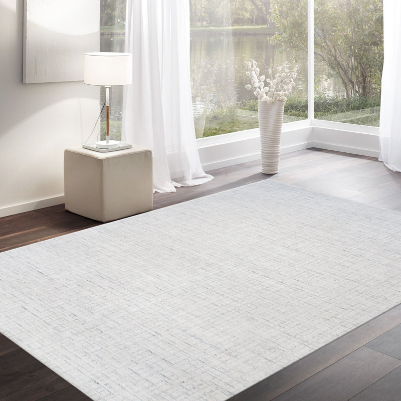 Slate Hand-Loomed Gray Area Rug, Rectangle 6' x 9'