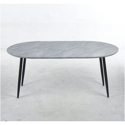 Table extensible, table à manger, table de bureau, table basse, pieds en métal, 100/140 / 180x100x75cm