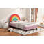 Lit plateforme simple Rainbow Design avec lit mignonne style princesse pour garçons et filles, adolescents
