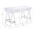 White High Gloss and Chrome Writing Desk with USB Port-557896752
