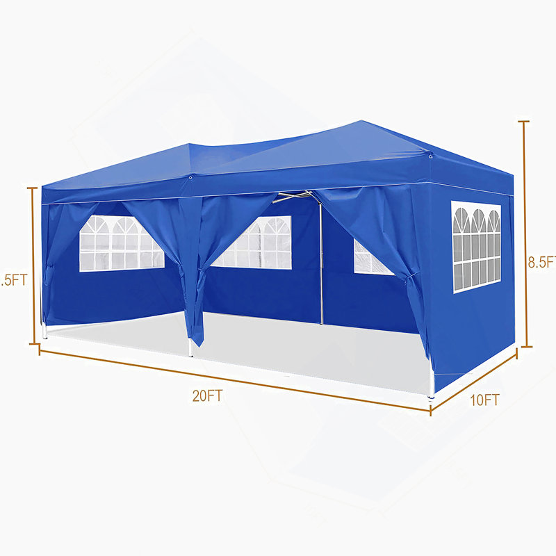 Portable Folding Canopy With Removable Sidewalls, Ideal For Outdoor Events, Parties, Beach, Camping, And Weddings, Easy To Set Up And Carry