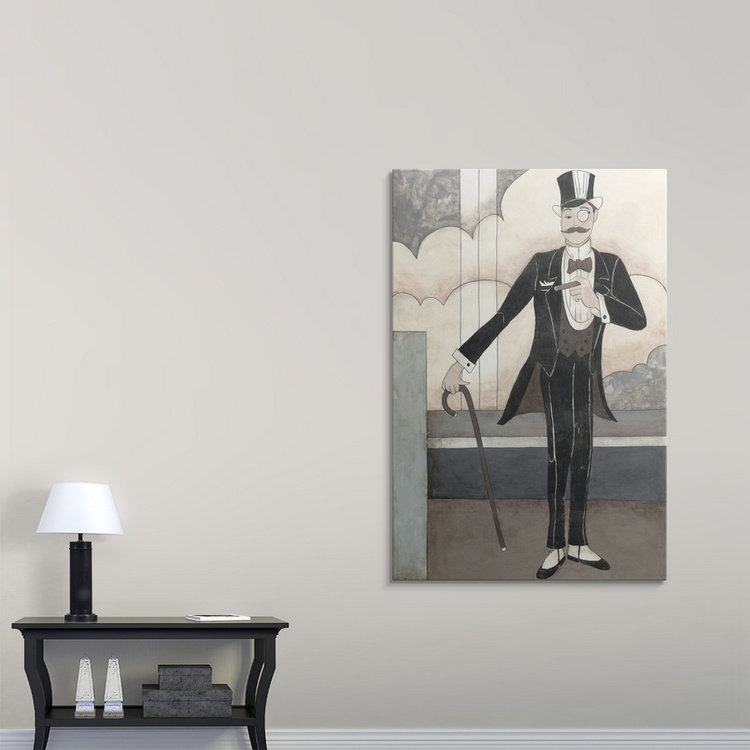 «Pendergrass Art Deco Gentleman» par Megan Meagher, reproduction d'art, H 36 po x l 24 po x P 1,5 po, Toile