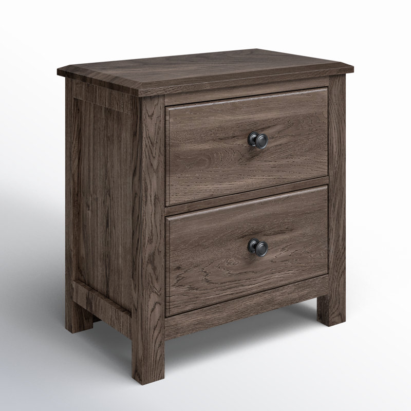 Lewin 2-Drawer Nightstand, Bois flottant gris