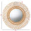 Miroir d'appoint mural rond en rotin naturel de style bohémien Xarvin