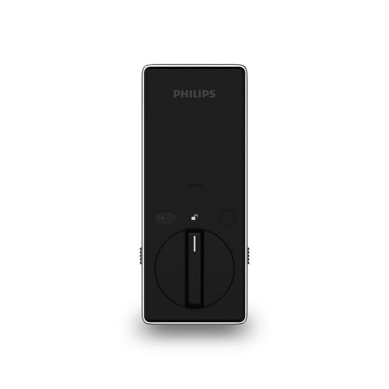 Serrure à pêne dormant Philips avec fonction Wi-Fi verrouillable, Nickel satiné, Pêne dormant