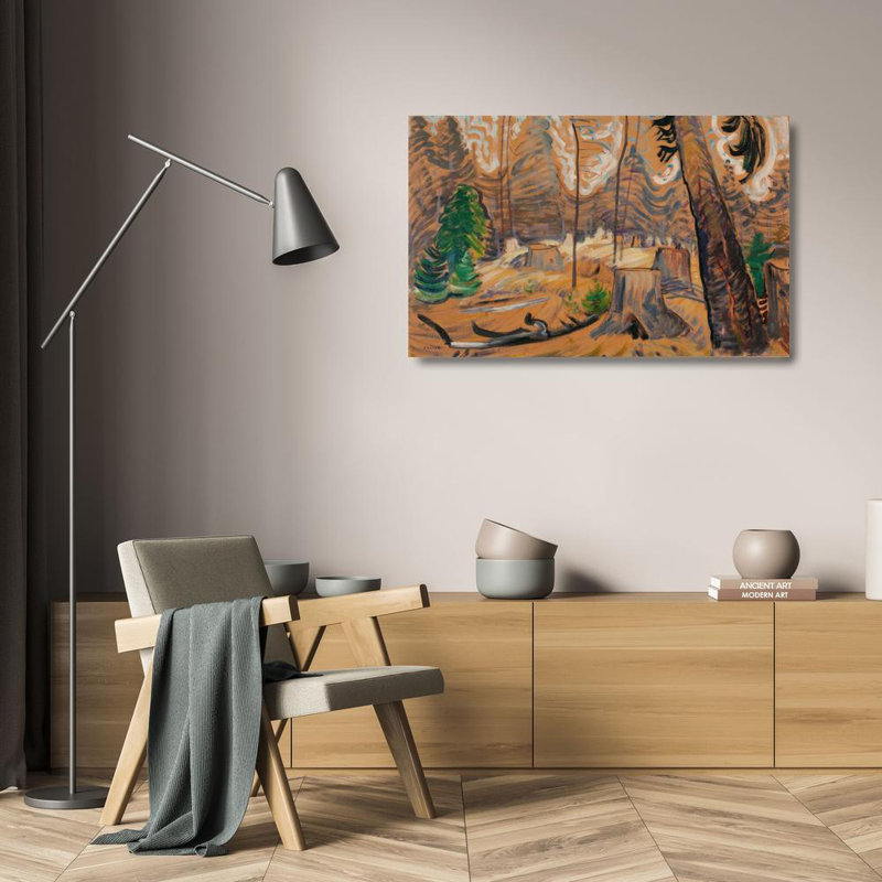 «Forest Interior» par Emily Carr - Art mural sur toile tendue avec châssis, H 24 po x l 17 po