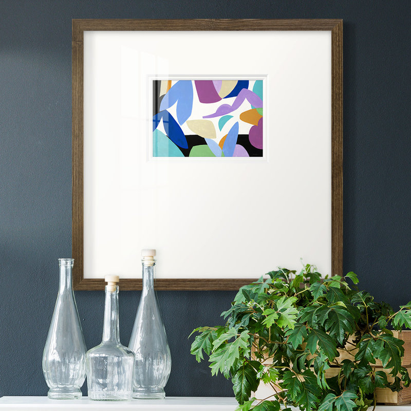 " Ode To Matisse II ", 17" H x 17" W x 1.25" D, Dark Brown Framed