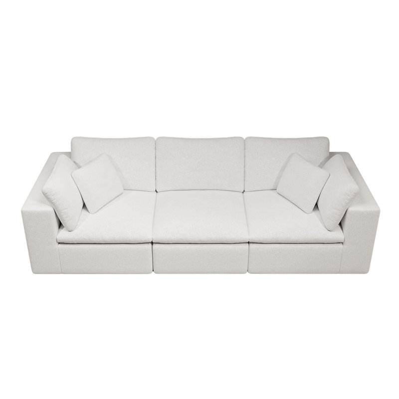 108.3*39.4"Modular Sectional Sofa Seat, White Corduroy