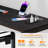 Black Full Metal Loft Bed Frame With L-Shaped Desk, 2 Charging Stations, Storage Shelves, 4 Drawers, LED Lights-569013680