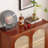 Walnut Solid Wood Rectangular Console Table-460916473
