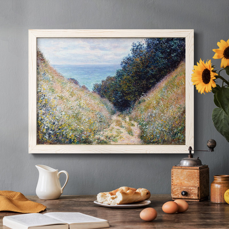 Chemin à La Cavee, Pourville, 1882, Cadre blanc, H 18 po x l 26 po x P 1,5 po