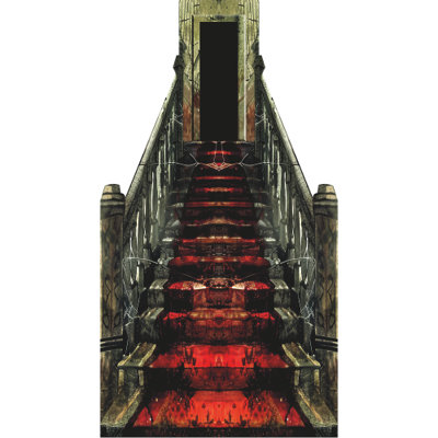 SP13121 Haunted Beast Castle Stair Case Red Carpet Hallway Cardboard Cutout Standee Standup
