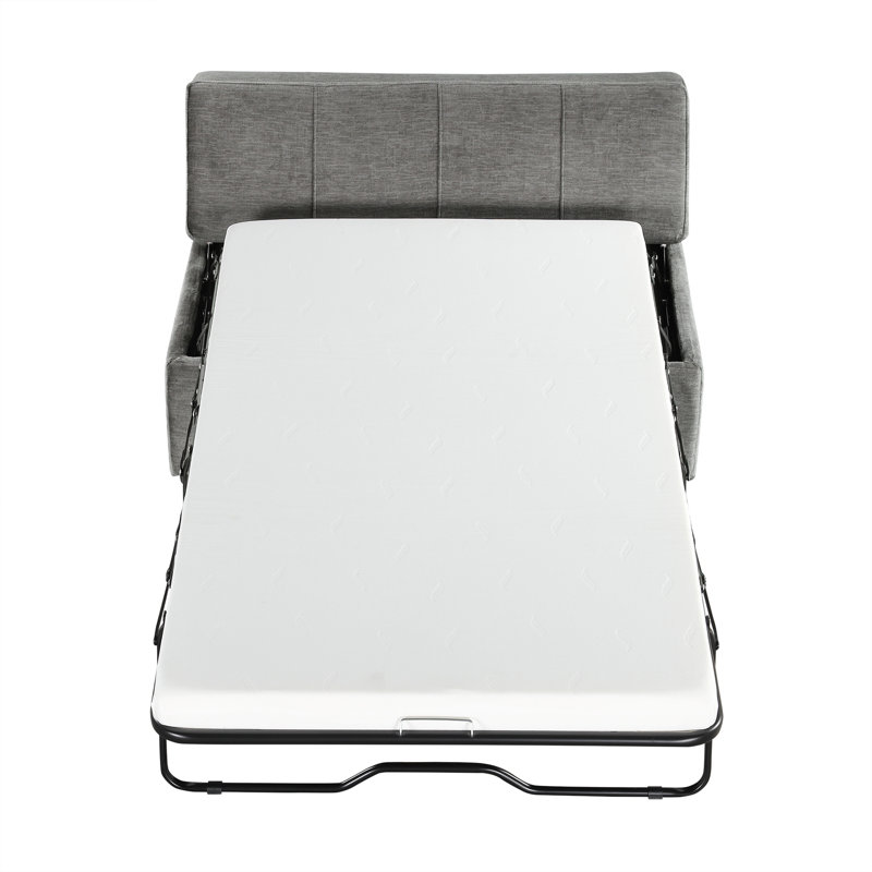 Folding Ottoman Sleeper Bed, Dark Gray