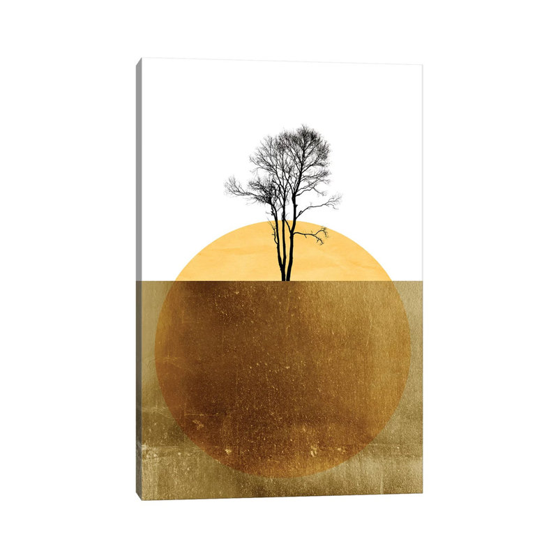 Golden Ocean 1 Piece Wrapped Canvas Painting, 20.32 cm H x 30.48 cm W