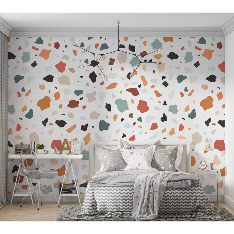Papier peint mural Premium - motif terrazzo, L 96 po x l 120 po