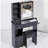 29.2" Small Size Left Drawer Desktop Vanity Table + Cushioned Stool, 2 AC+2 USB Power Station, Hair dryer bracket, Extra Large Touch Control Sliding LED Mirror, Tri-color Switching, Brightness Adjust-560686413