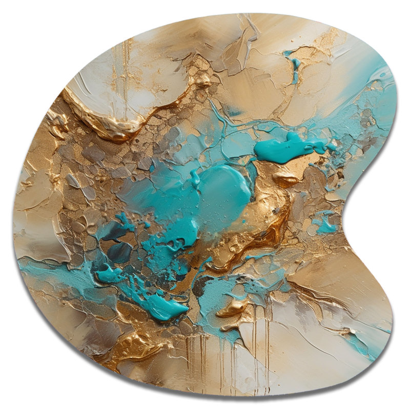 Millen - art mural asymétrique en forme de goutte de marbre abstrait, H 27 po x l 27 po