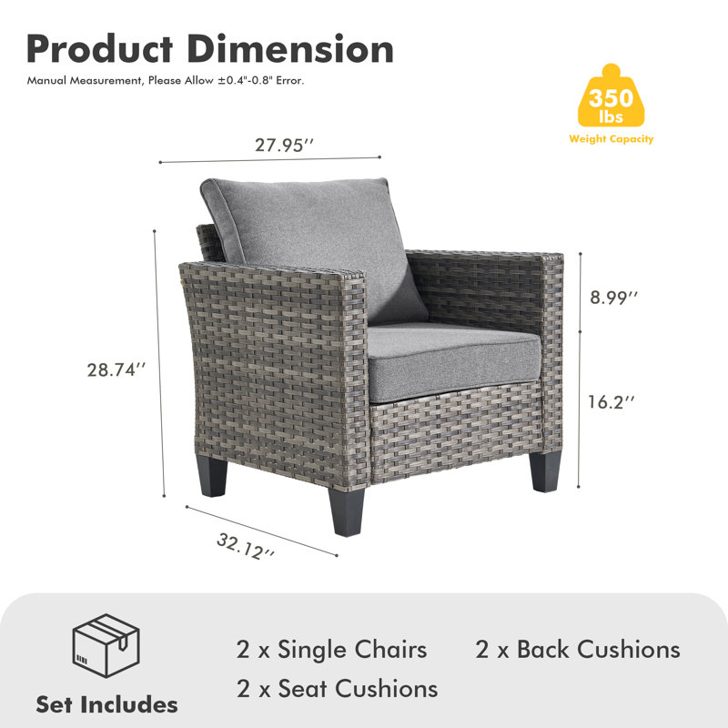 Chaise de patio avec coussins, Gris foncé