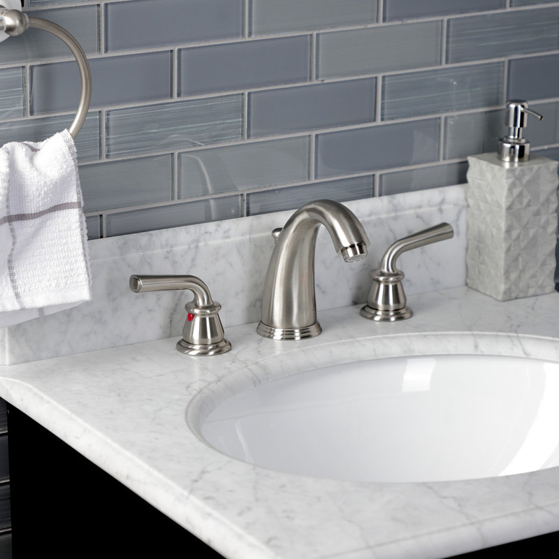 Robinet de salle de bain espacé Kingston, Nickel brossé