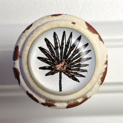 Hand Painted 1.5" Diameter Mushroom Knob  (SET OF 4)