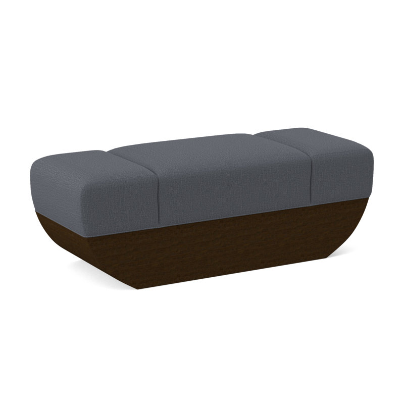 Ark Upholstered Bench, Elise Harbor 100% Polyester, American Walnut