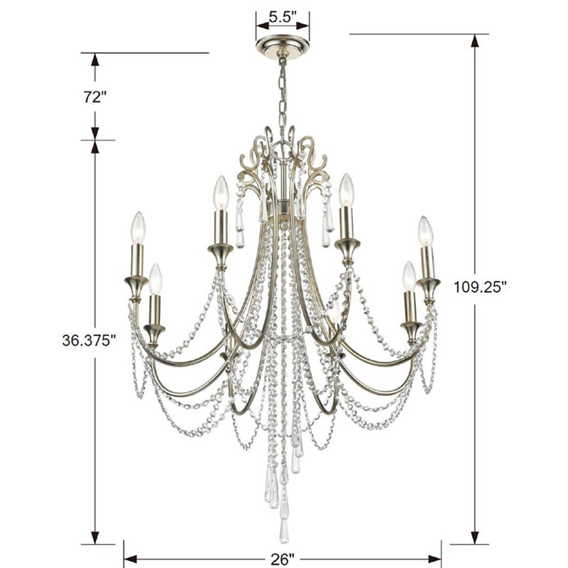 Labrecque 8 - Light Dimmable Classic / Traditional Chandelier