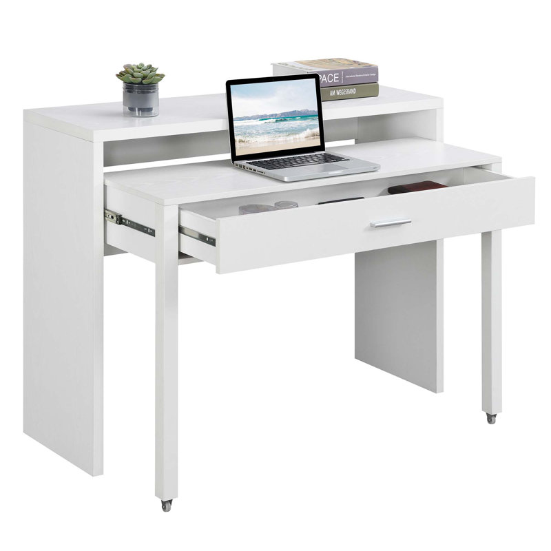 Bureau d'écriture avec tiroir Binca, Blanc
