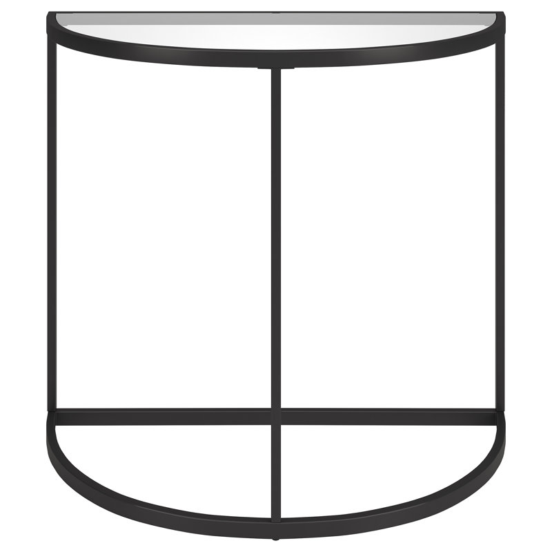 Kyrollos Glass Top Console Table, Blackened Bronze