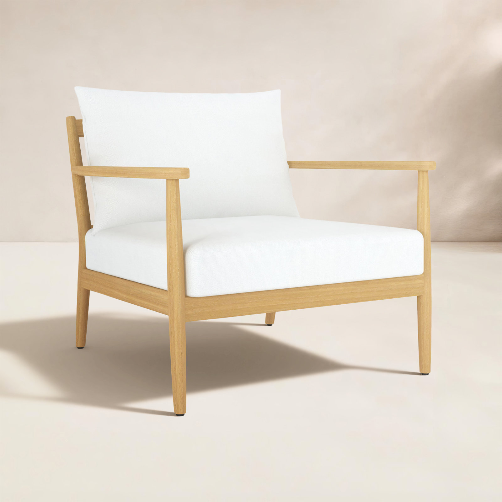 Juniper Teak Patio Lounge Chair, White