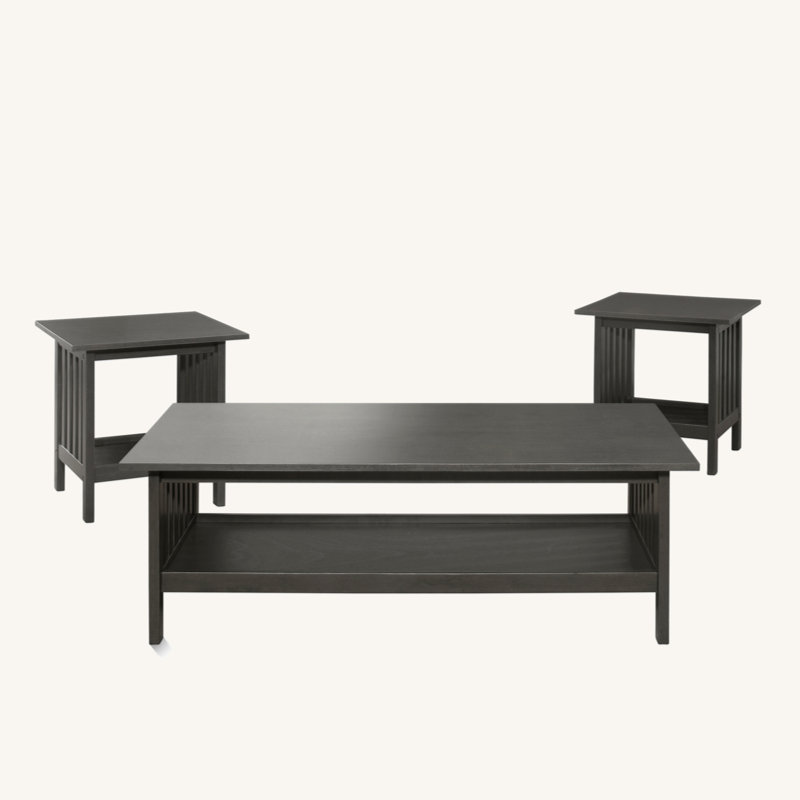 Ensemble de table basse et deux tables de bout de style classique 3 pièces