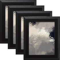 DesignOvation Gallery Wood Photo Frame Set for Customizable Wall Display Pack of 4 11x14 Matted to 8x10 Gray