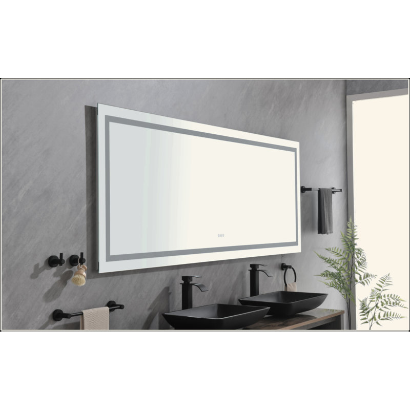Miroir de salle de bain DEL, 72 po x 30 po