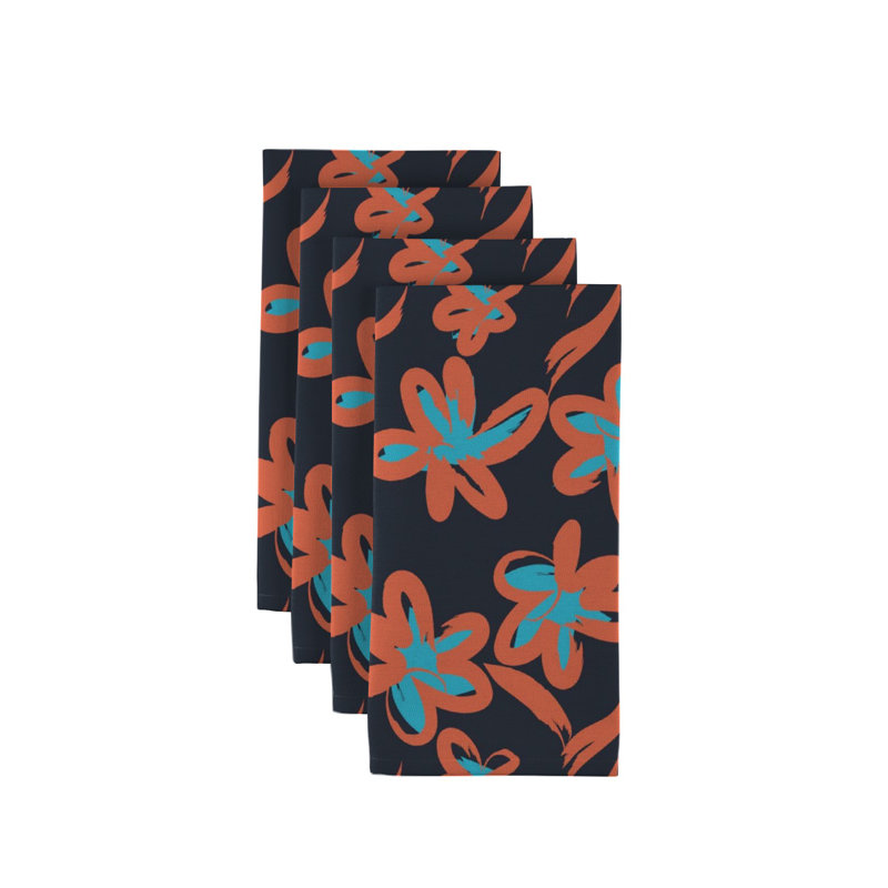 Polyester Floral Square Napkin