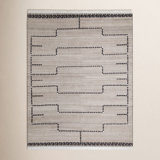 Sana Rug: Decorator Hand Knotted Rug in Natural/Black