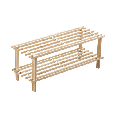 6 Pair Solid Wood Shoe Rack