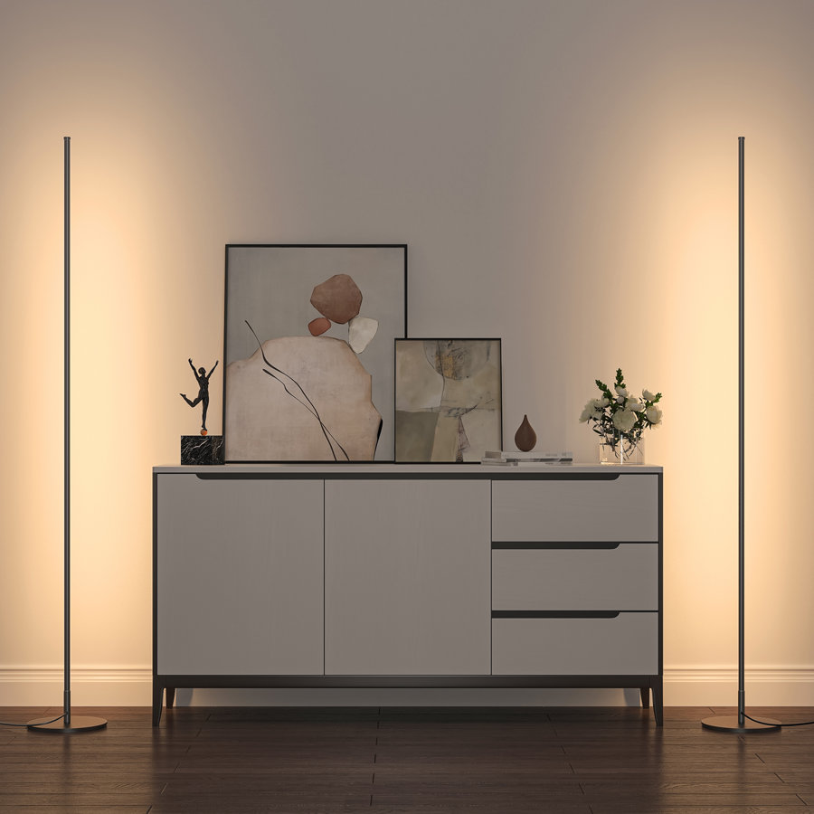 Calel 57.5" Dimmable LED Corner Floor Lamp with Remote Control